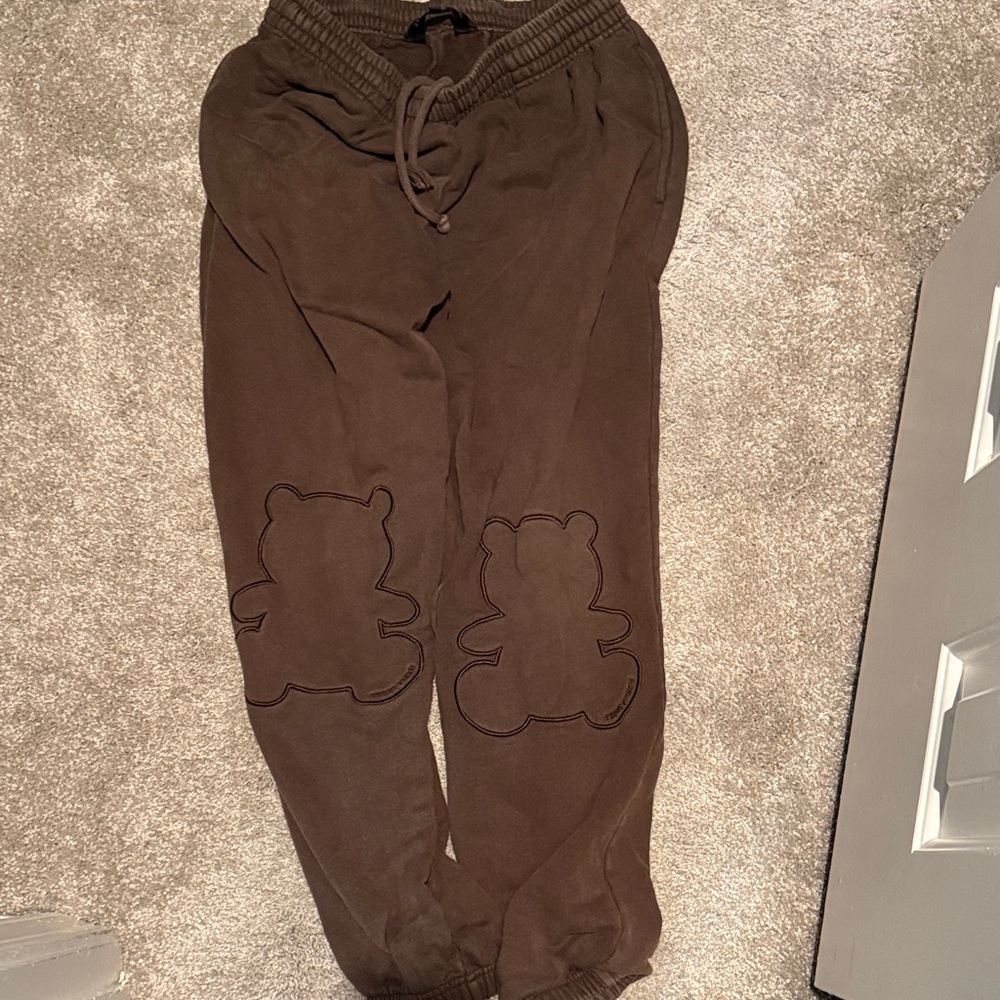 Teddy Fresh Brown Sweatpants with Bear Design- used condition.